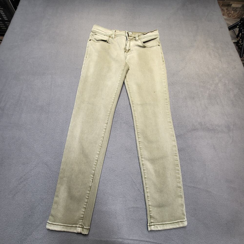 Free People Jeans Womens 26 Green Skinny Stretch Distressed Denim